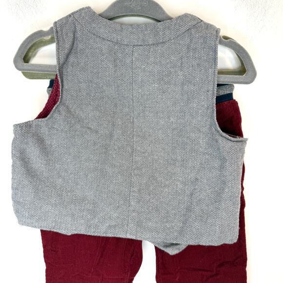 Cat & Jack Baby Boy Vest Corduroy Pants Holiday Christmas Set Size 12 Months - Picture 3 of 11